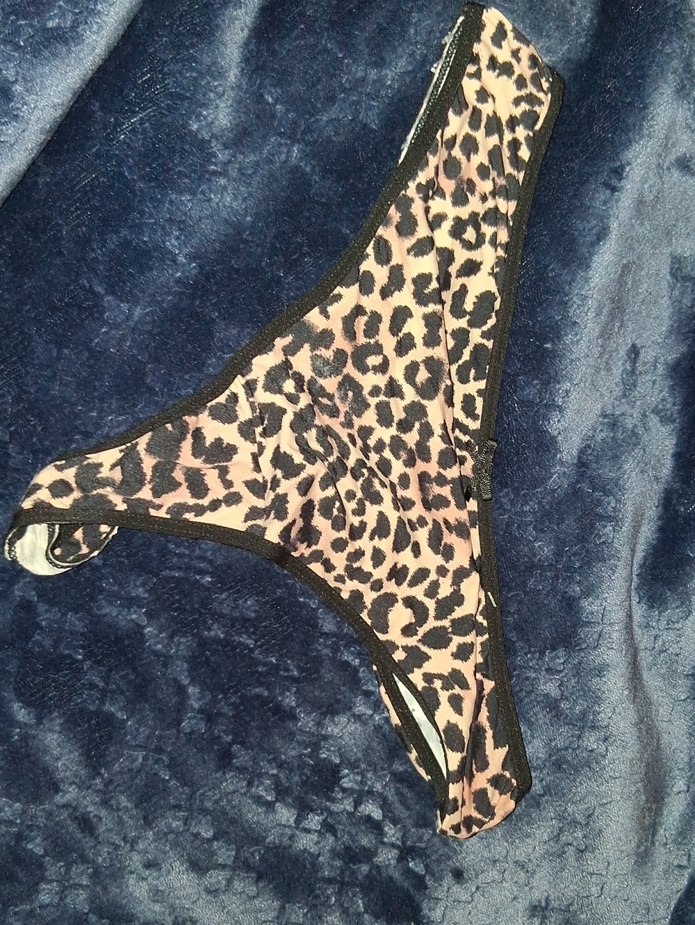 No Boundaries Leopard Print Thong Panty in Black and Tan